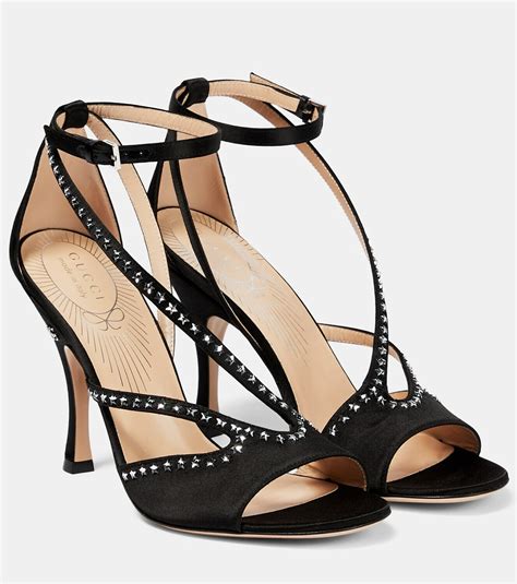 sandals with diamonds gucci|Gucci embellished sandals.